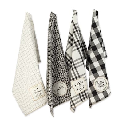 DII Home Sweet Farmhouse Kitchen Textiles, 18x28", Assorted, 4 Pieces - Dishtowels, 18x28"