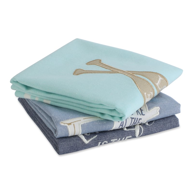 DII Lake Plaid Home Collection, 18x28", Lakeside, 3 Pieces - Dishtowels, 18x28"