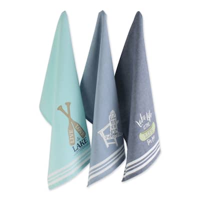 DII Lake Plaid Home Collection, 18x28", Lakeside, 3 Pieces - Dishtowels, 18x28"