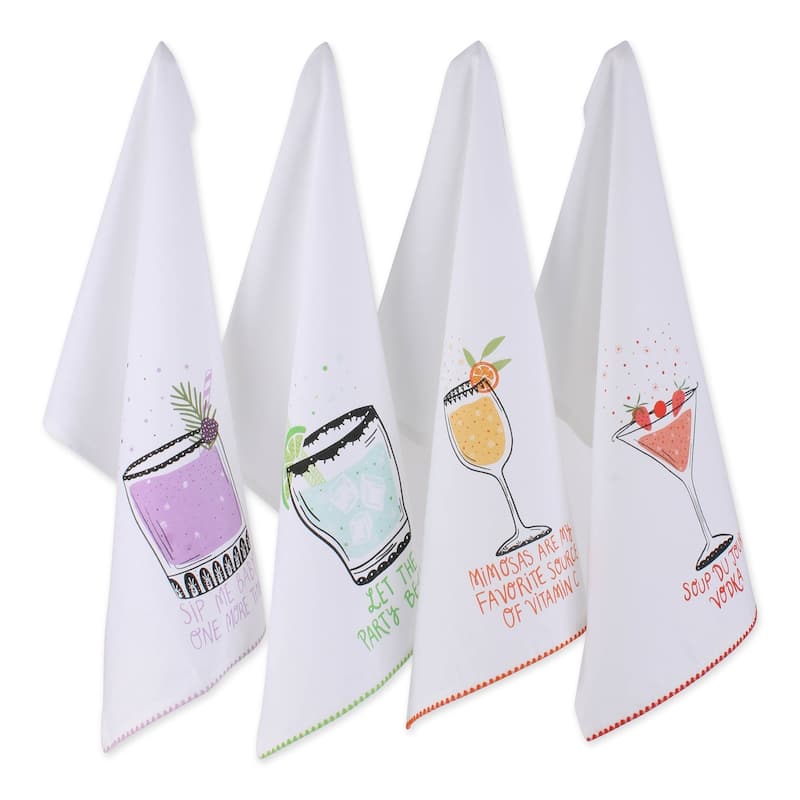 DII Pop Fizz Home Collection, 18x28", Rose All Day, 3 Pieces - Dishtowels - Sassy Cocktails