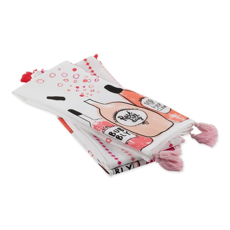 DII Pop Fizz Home Collection, 18x28", Rose All Day, 3 Pieces