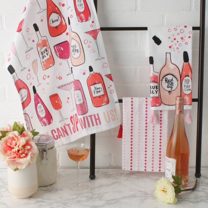 DII Pop Fizz Home Collection, 18x28", Rose All Day, 3 Pieces