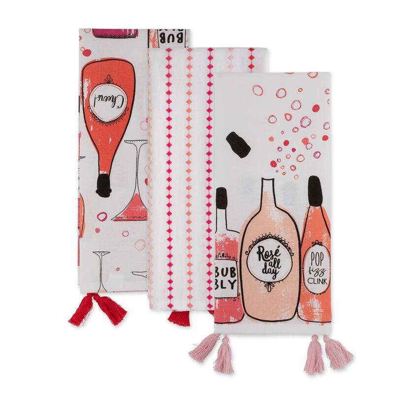 DII Pop Fizz Home Collection, 18x28", Rose All Day, 3 Pieces
