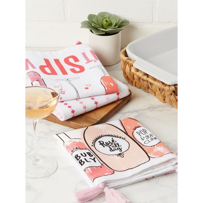 DII Pop Fizz Home Collection, 18x28", Rose All Day, 3 Pieces