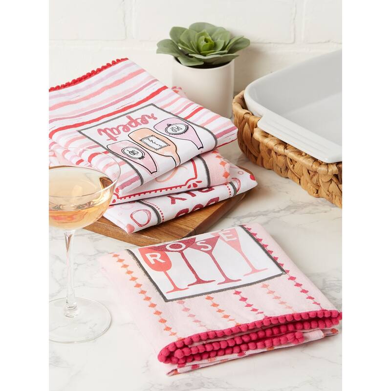 DII Pop Fizz Home Collection, 18x28", Rose All Day, 3 Pieces