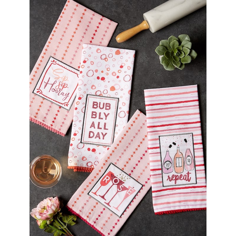 DII Pop Fizz Home Collection, 18x28", Rose All Day, 3 Pieces