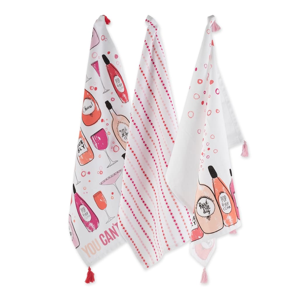 DII Pop Fizz Home Collection, 18x28", Rose All Day, 3 Pieces