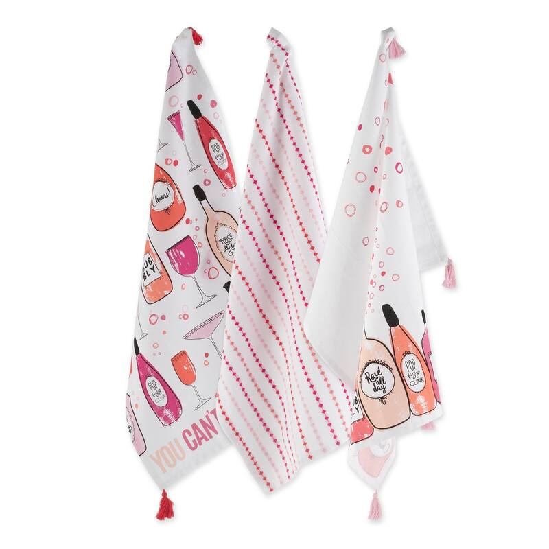 DII Pop Fizz Home Collection, 18x28", Rose All Day, 3 Pieces