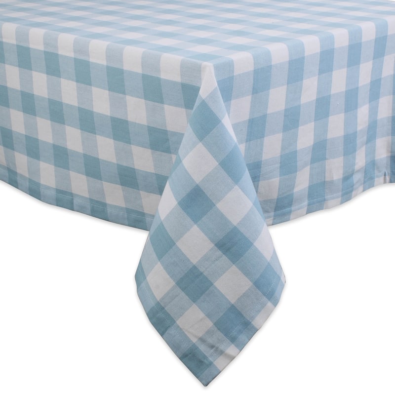 DII Buffalo Check Tabletoppers, 40x40", White & Light Blue, 1 Piece