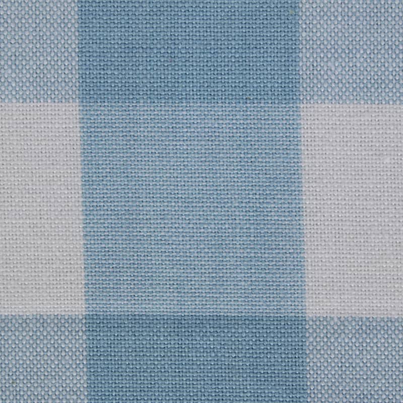 DII Buffalo Check Tabletoppers, 40x40", White & Light Blue, 1 Piece