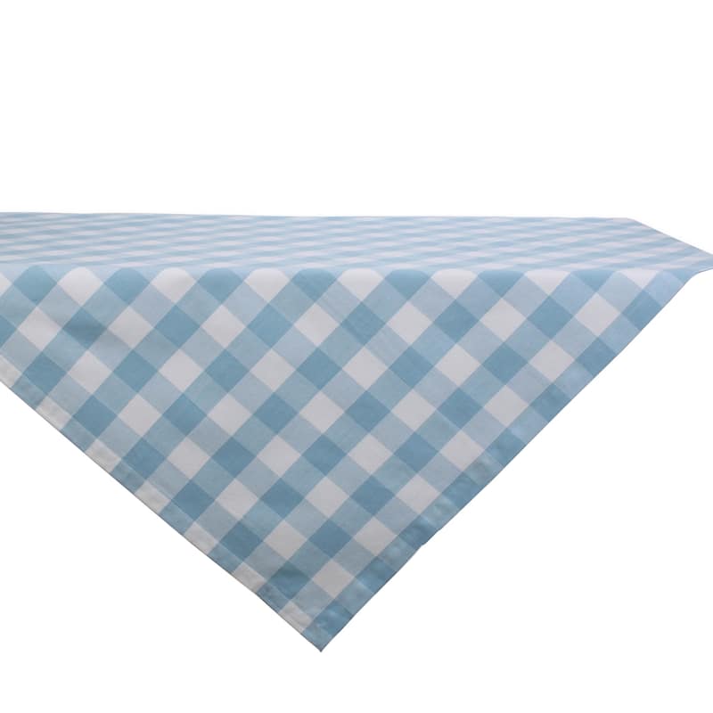DII Buffalo Check Tabletoppers, 40x40", White & Light Blue, 1 Piece - Tabletopper, 40x40" - White & Light Blue