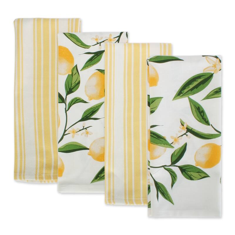 DII Lemon Bliss Kitchen Textiles, 18x28", Lemon Bliss, 4 Pieces