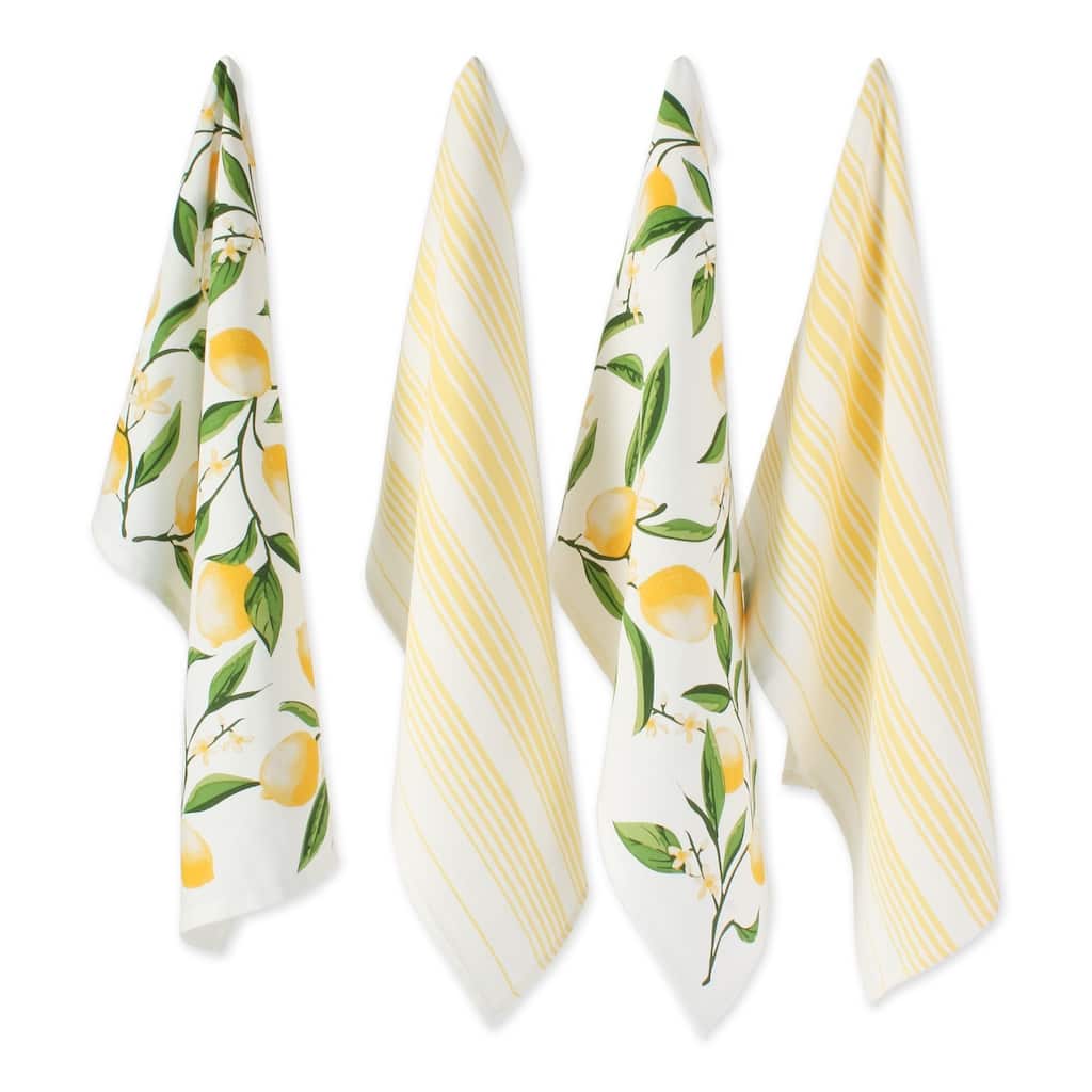 DII Lemon Bliss Kitchen Textiles, 18x28", Lemon Bliss, 4 Pieces