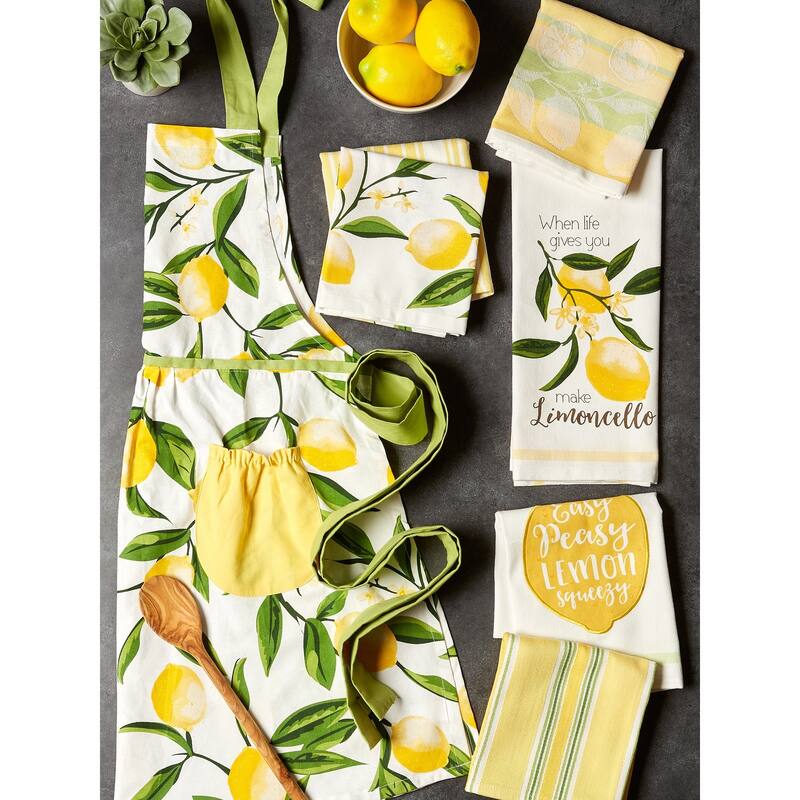 DII Lemon Bliss Kitchen Textiles, 18x28", Lemon Bliss, 4 Pieces