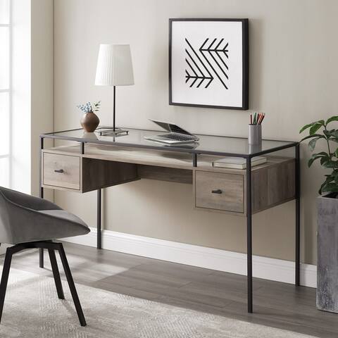 Carson Carrington 56" Glass Top Writing Desk