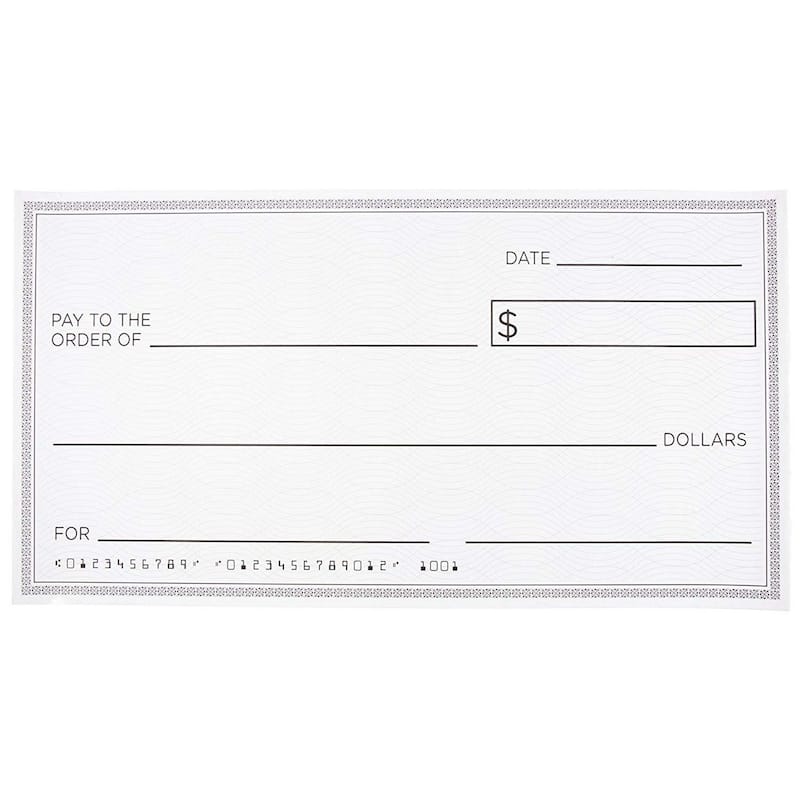 Sustainable Greetings Reusable Giant Oversized Fake Paper Checks for Endowment Award Dry Erase, 30x16"