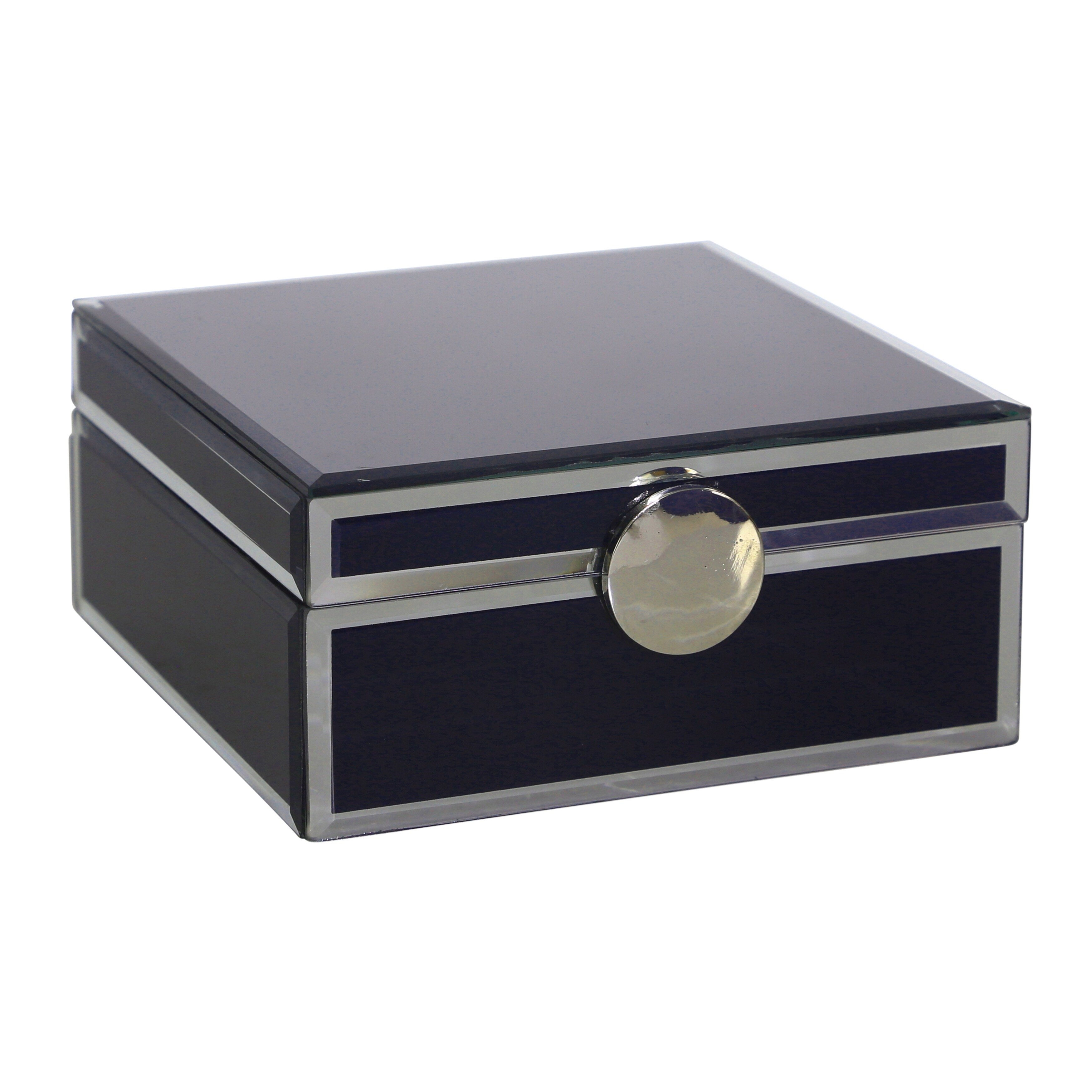 black glass jewellery box