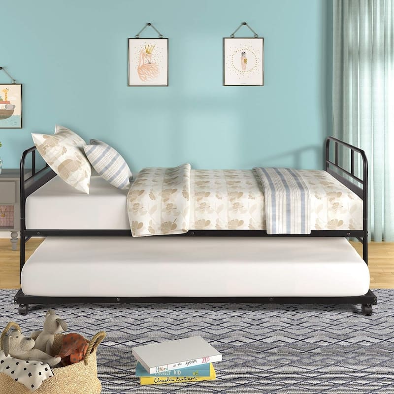 Taylor & Olive Engelmann Twin-size Metal Daybed with Trundle - Black