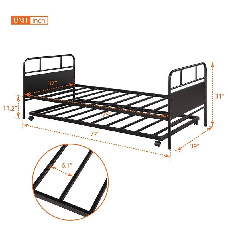 Taylor & Olive Engelmann Twin-size Metal Daybed with Trundle
