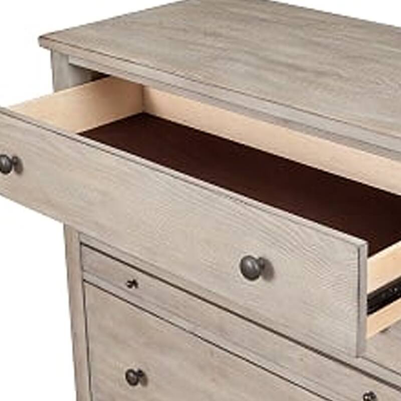 Wooden Chest with 4 Spacious Drawer and 1 Pull Out Tray, Gray