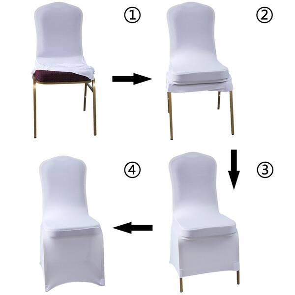 Shop 100 Pcs 95 Polyester Fiber 5 Spandex Chair Covers White