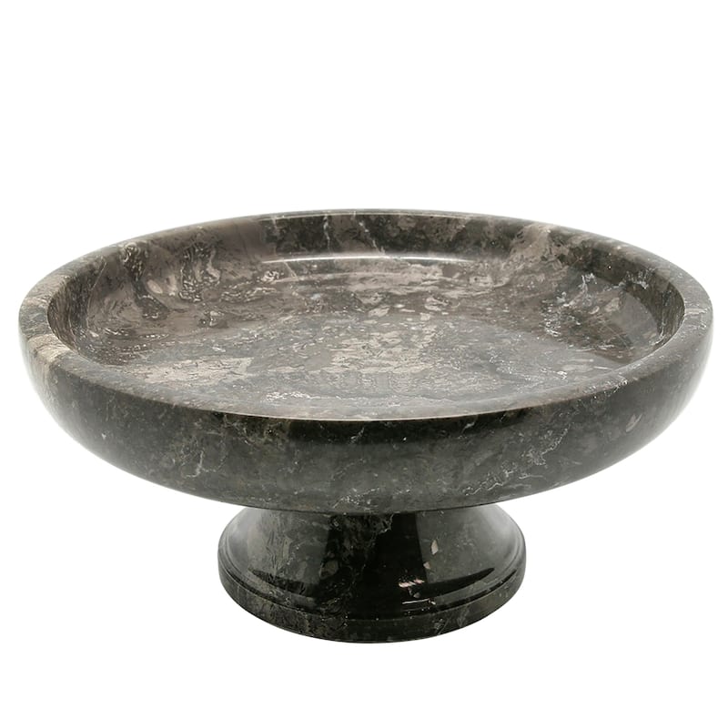Creative Home Charcoal Marble Fruit Bowl on Pedestal - Grey - 1 Piece