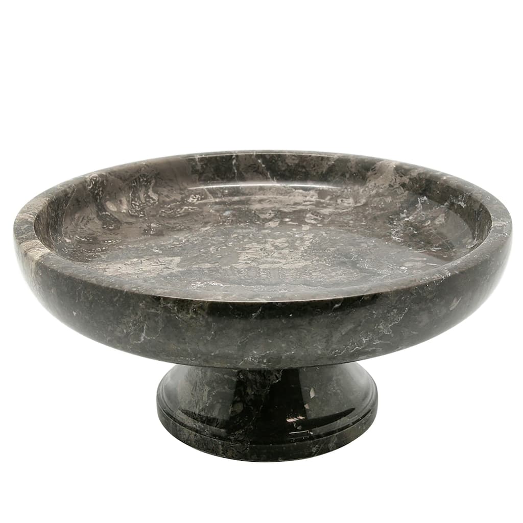 Creative Home Charcoal Marble Fruit Bowl on Pedestal