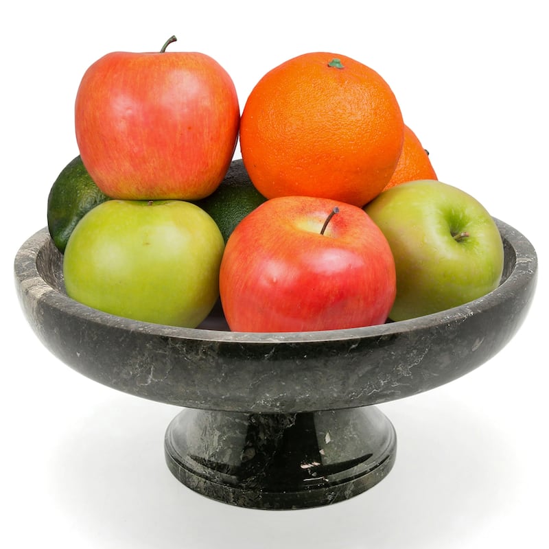 Creative Home Charcoal Marble Fruit Bowl on Pedestal