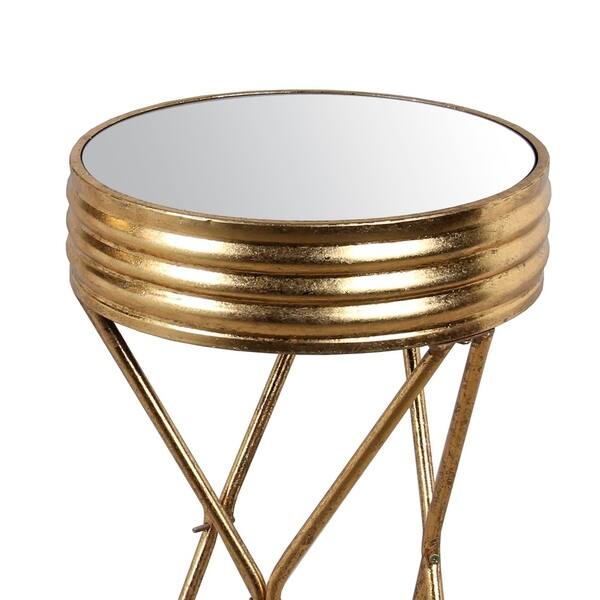 Shop Round Mirror Stand With Metal Hairpin Legs Small Gold