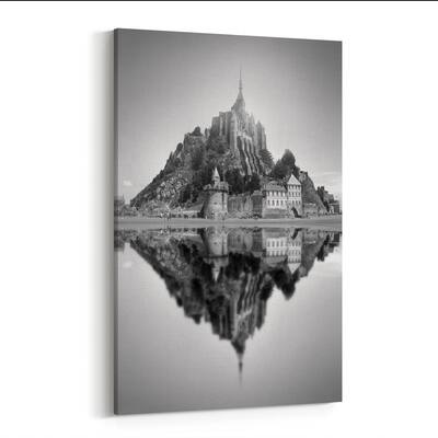 Noir Gallery Mont Saint Michel France Photo Canvas Wall Art Print