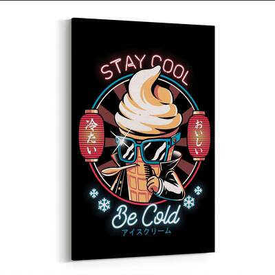 Noir Gallery Kitchen Ice Cream Illustration Canvas Wall Art Print