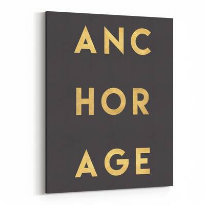 Noir Gallery Anchorage Alaska Urban Typography Canvas Wall Art Print