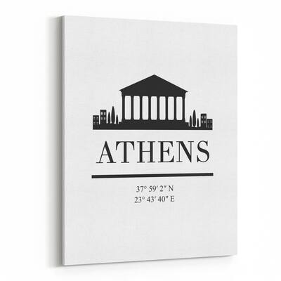 Noir Gallery Athens Greece Skyline Canvas Wall Art Print