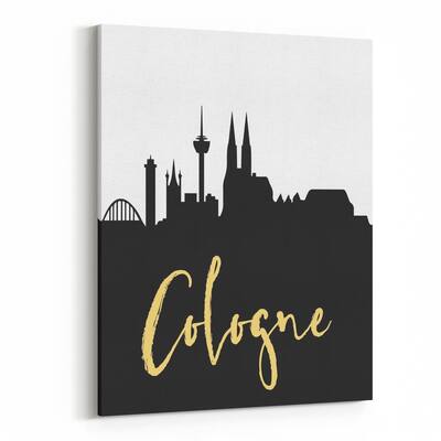 Noir Gallery Cologne Germany Skyline Canvas Wall Art Print