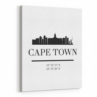 Noir Gallery Cape Town South Africa Skyline Canvas Wall Art Print