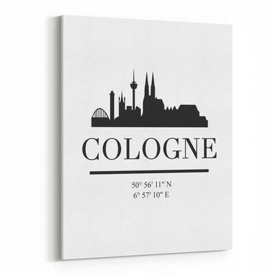 Noir Gallery Cologne Germany Skyline Canvas Wall Art Print