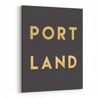 Noir Gallery Portland Oregon Urban Typography Canvas Wall Art Print