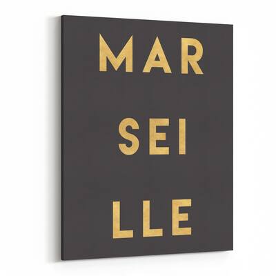 Noir Gallery Marseille France Urban Typography Canvas Wall Art Print