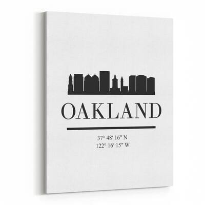 Noir Gallery Oakland California Skyline Canvas Wall Art Print