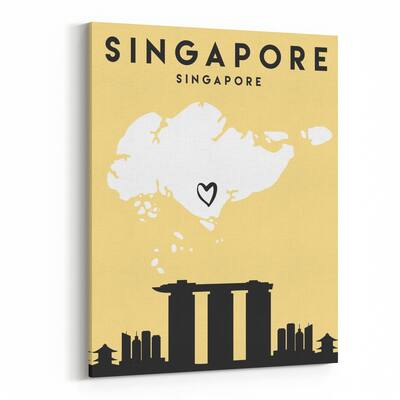 Noir Gallery Singapore Urban Heart Urban Map Canvas Wall Art Print