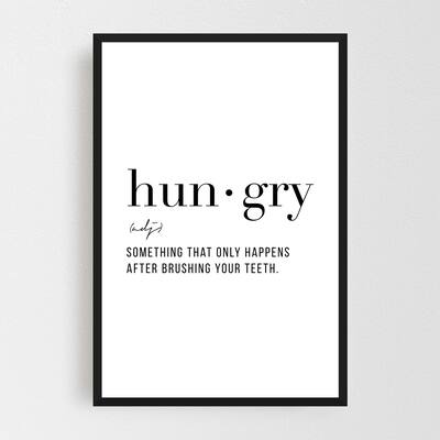 Noir Gallery Minimal Humor Definition Typography Framed Art Print