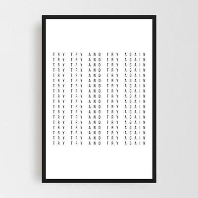Noir Gallery Minimal Motivational Typography Framed Art Print