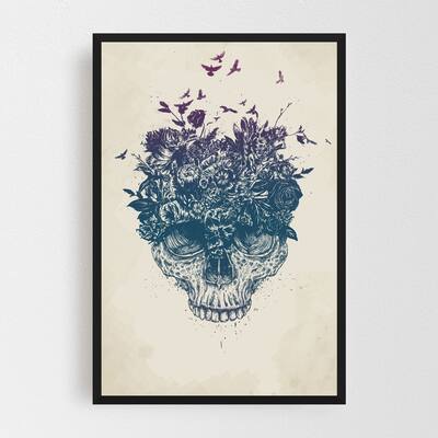 Noir Gallery Floral Skull Jungle Illustration Framed Art Print