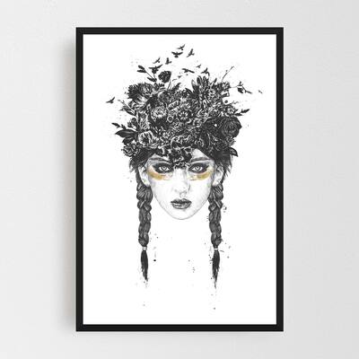 Noir Gallery Floral Figurative Feminine Nature Framed Art Print