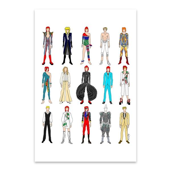 Shop Noir Gallery Music David Bowie Illustration Metal Wall Art Print Overstock