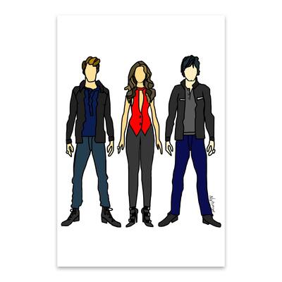 Noir Gallery The Vampire Diaries Illustration Metal Wall Art Print