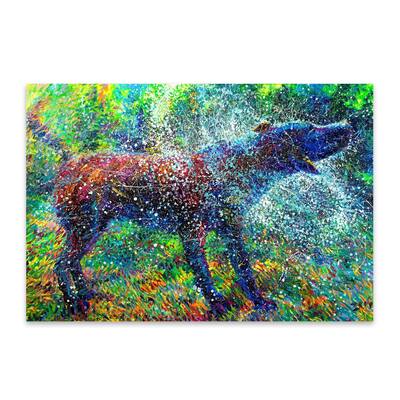 Noir Gallery Dog Nature Neon Animals Painting Metal Wall Art Print