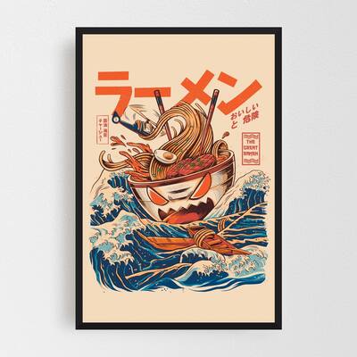 Noir Gallery Kitchen Ramen Illustration Framed Art Print