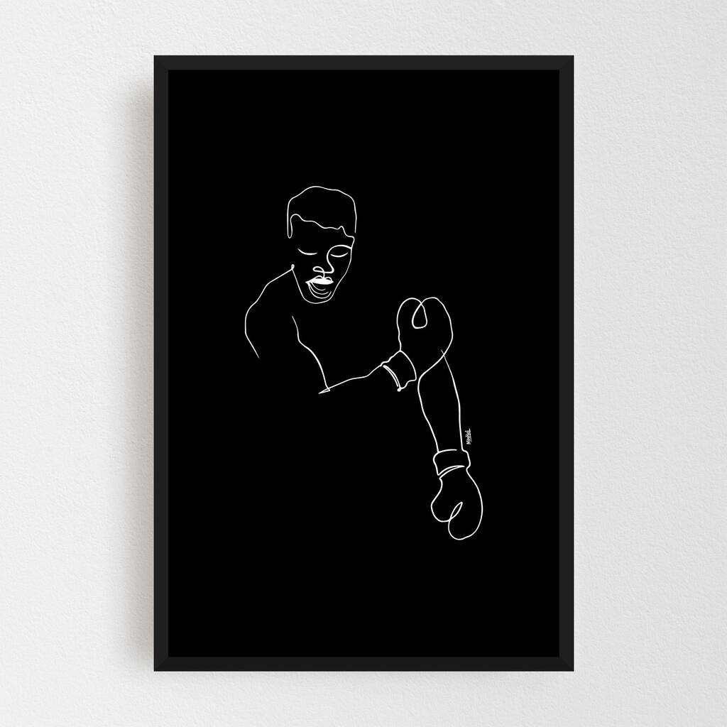 Noir Gallery Sports Boxing Muhammad Ali Framed Art Print