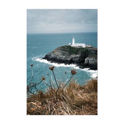 Noir Gallery Wales Lighthouse Beach Nature Photo Unframed Art Print/Poster